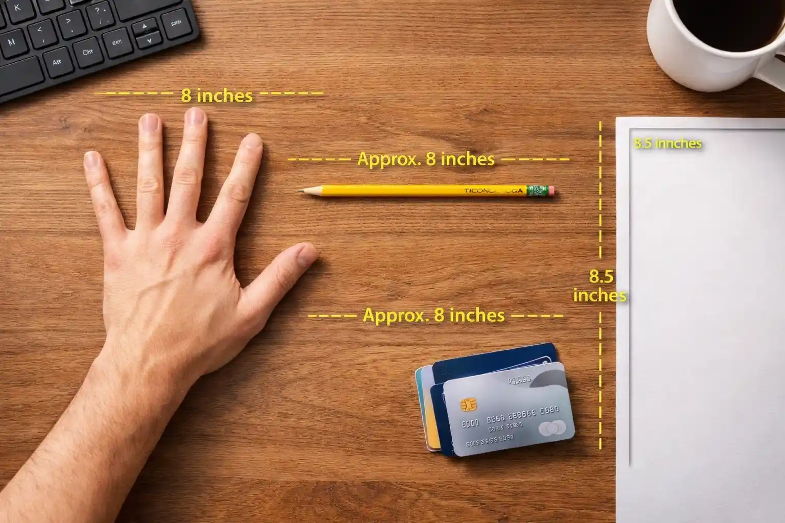 Hand Span and Office Comparison of 8 Inches
